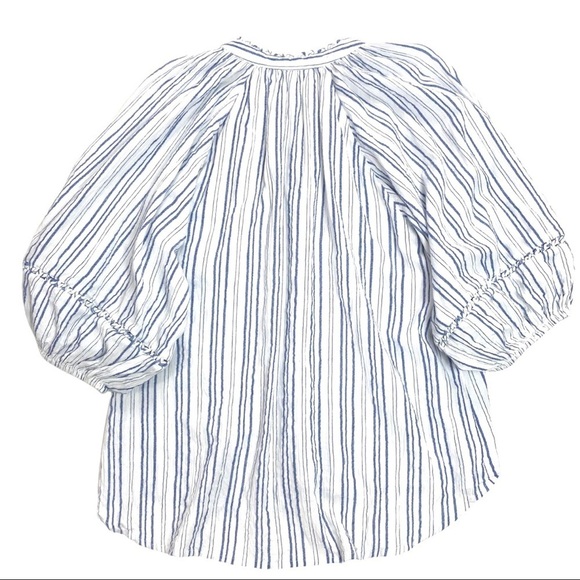 APIECE Apart Stripe Mitte Top Blouses in White / Blue - Picture 4 of 11